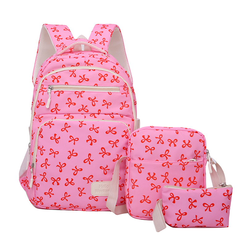 3Pcs Cute Bow Print Backpack w - Sling Backpack Shoulder recension och pris