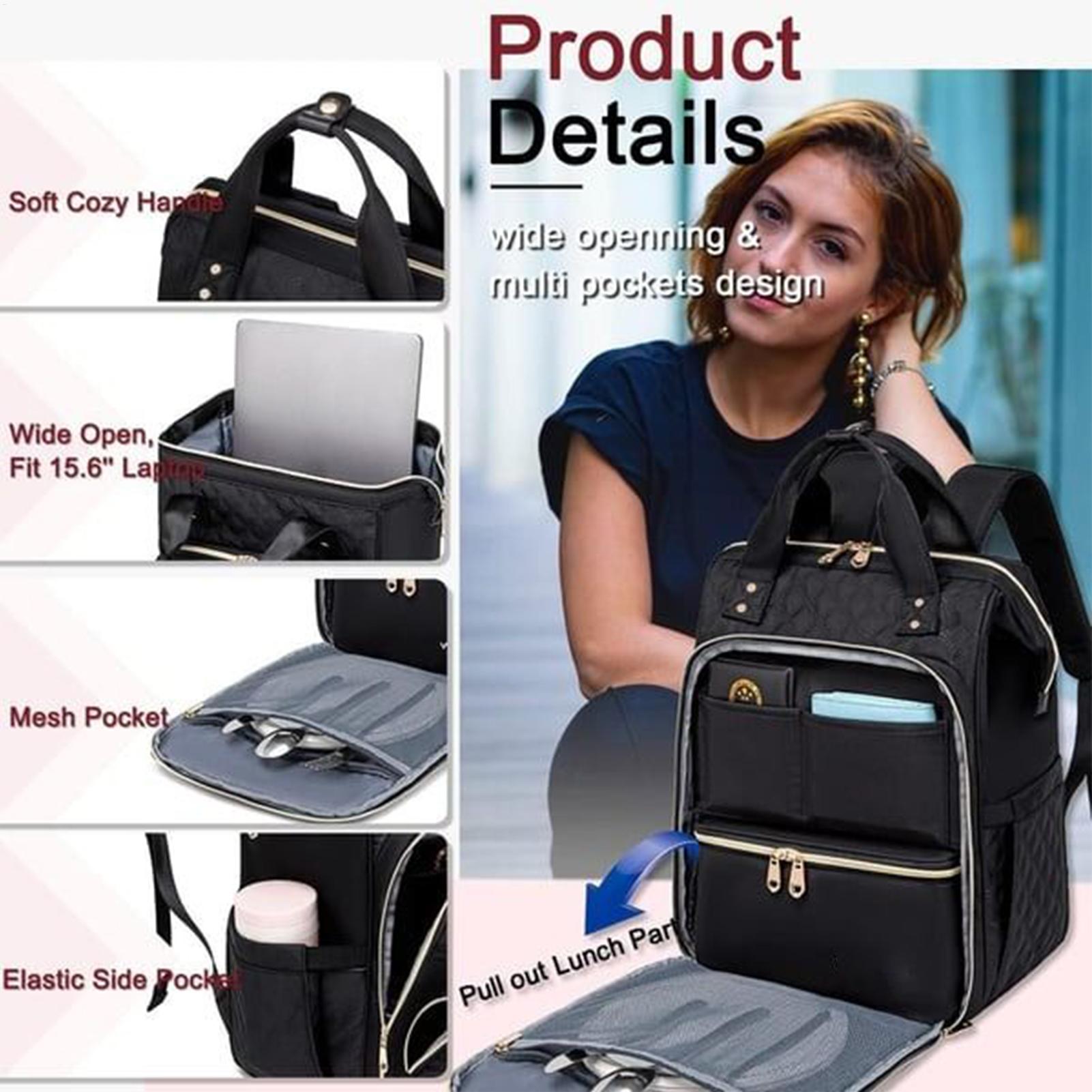 2-in-1 Lunch Backpack For Work - Laptop Backpack 15.6 recension och pris